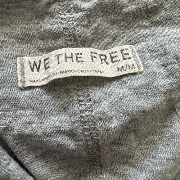 We The Free Nina Short Sleeve Tee Heather Gray Oversized Crew Neck Free People - Picture 5 of 5
